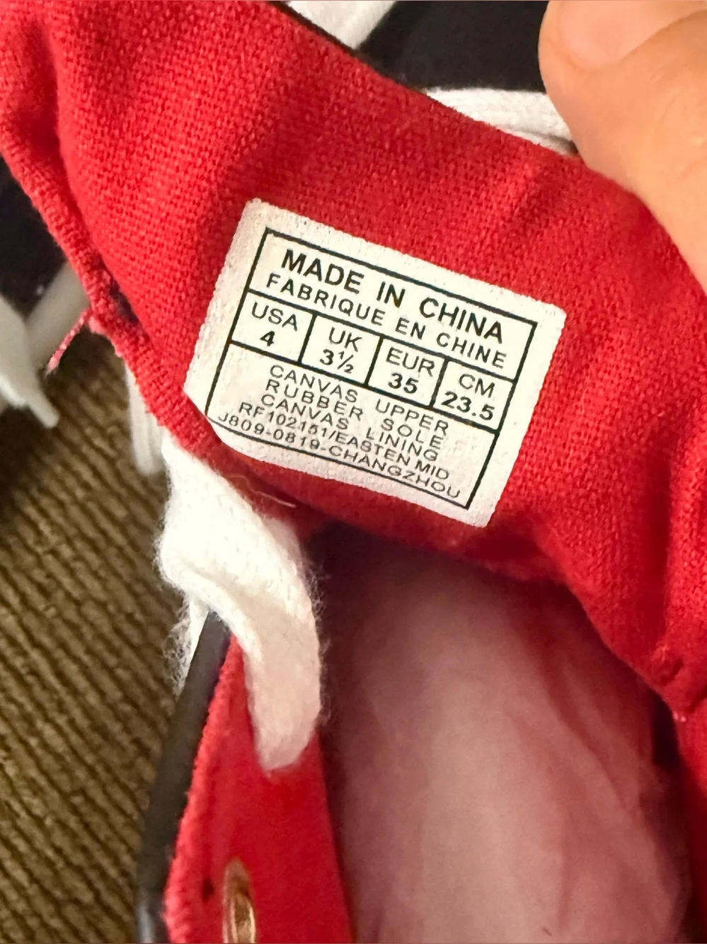 Polo Ralph Lauren Easten Mid Tiger Blk/Wht/Red Shoes Grade School Size 4